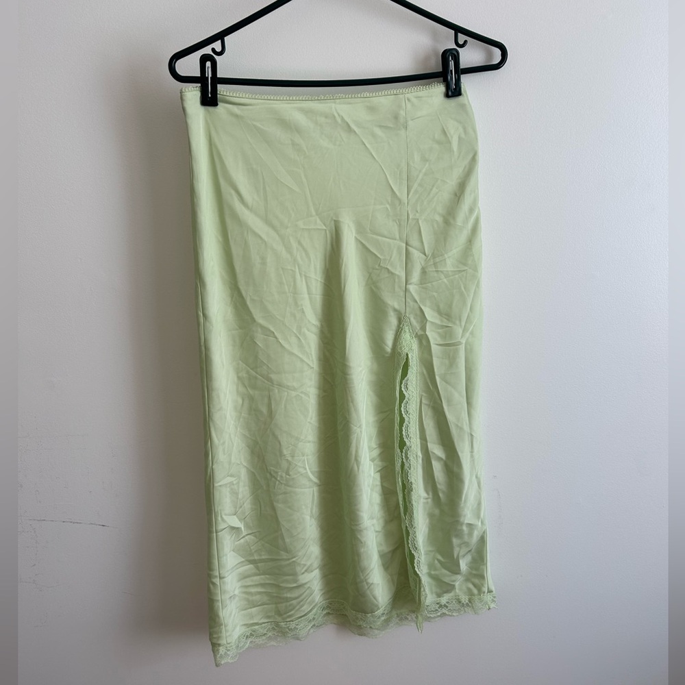 Silk midi skirt